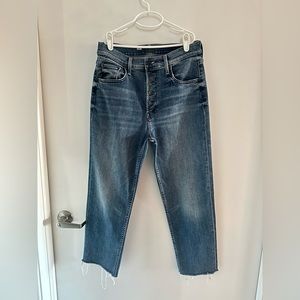 MOTHER high waisted straight leg jeans